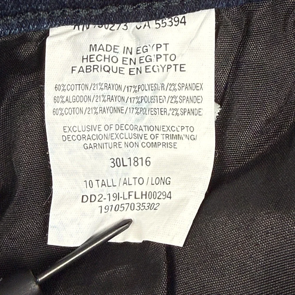 Lee Womens Relaxed Fit Straight Leg Mid Rise Jeans 10 Tall Dark Wash Stretch - Picture 6 of 13